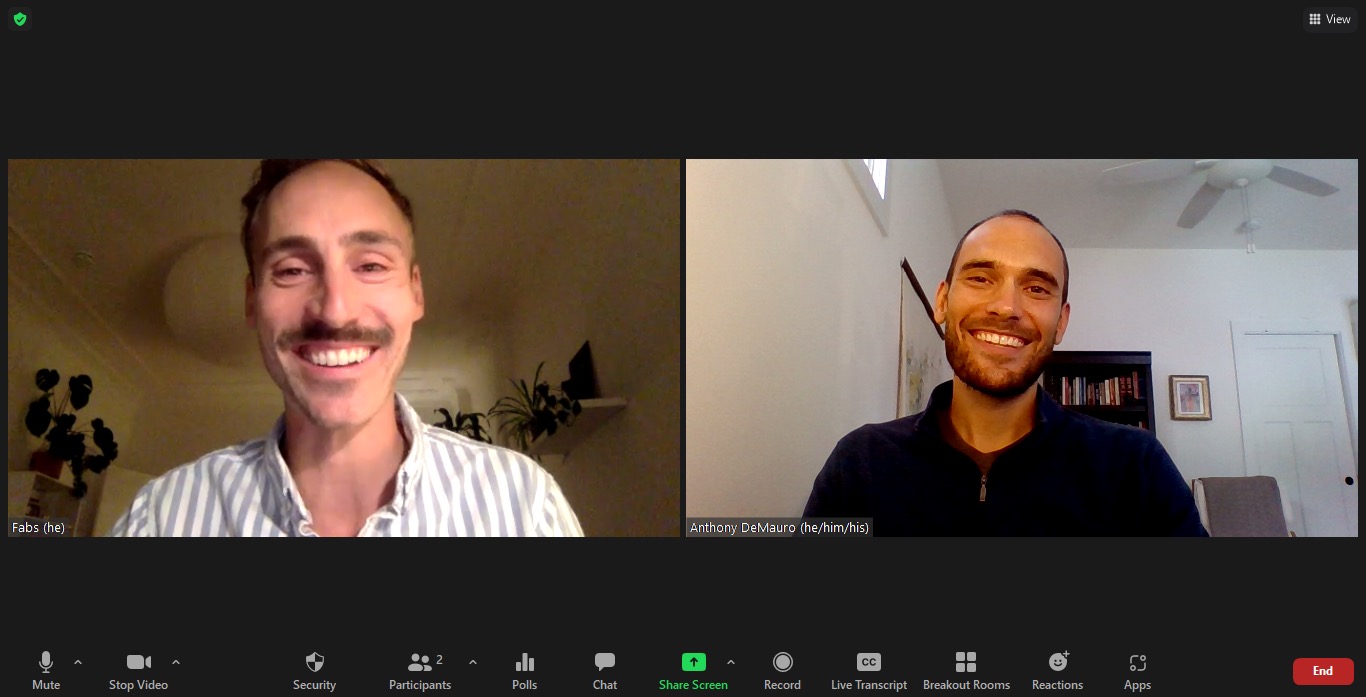 2019 Fellow, Fabian Thun, on a coaching call