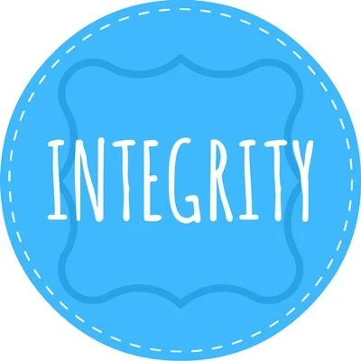 Blue circle with the word Integrity